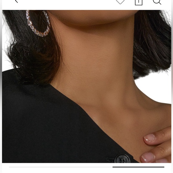 Nardi Halle Cubic Zirconia C Hoop Earrings - Picture 4 of 7